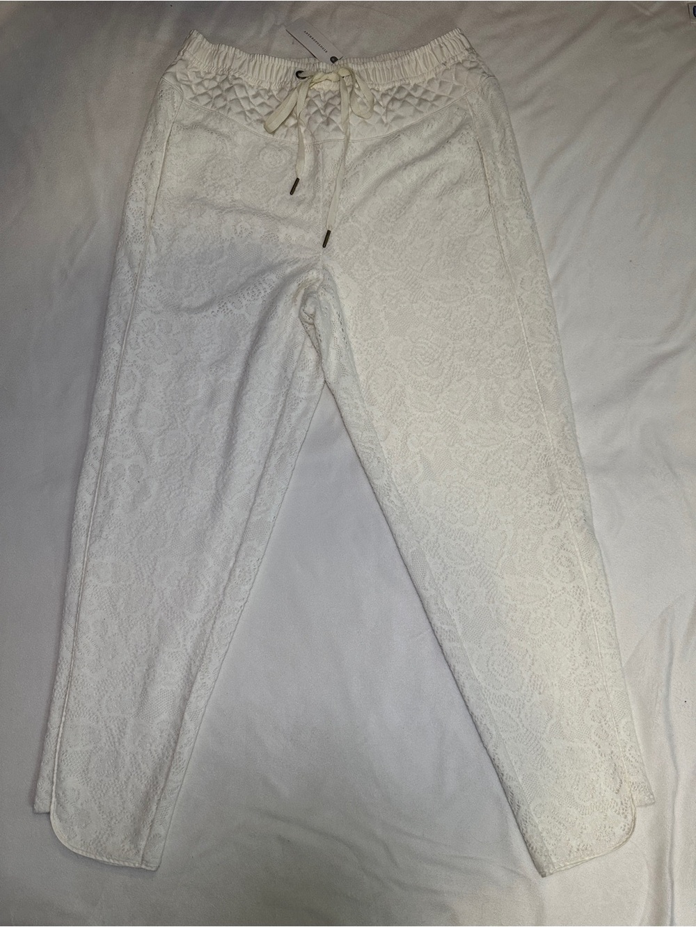 NWT Anthropologie Saturday Sunday Cream Lace Jogger Pants XS